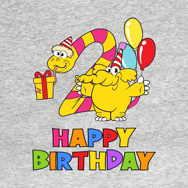 2nd Birthday Party 2 Year Old 2 Years by KidsBirthdayPartyShirts